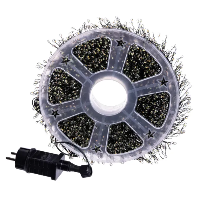 Новорічна гірлянда кімнатна роса Хвойна лапа 50 м 1500 LED зелений провід Мультиколір D1500L50MGML (D1500L50MGML) - зображення 5