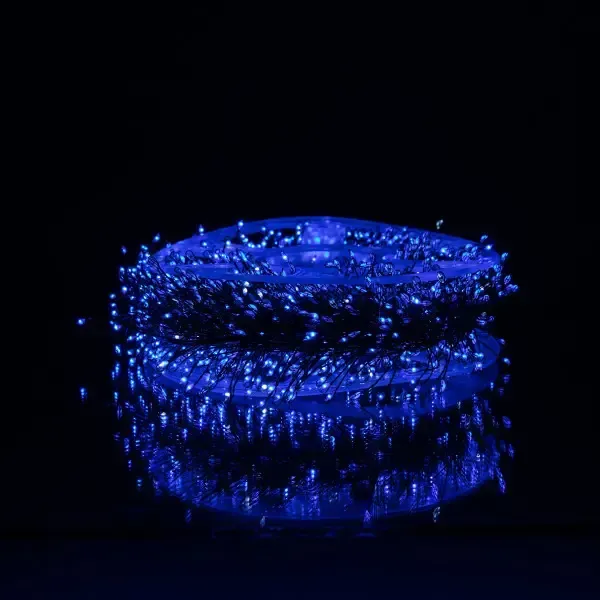 Новорічна гірлянда кімнатна роса Хвойна лапа 50 м  1500 LED зелений провід Синє сяйво D1500L50MGBL (D1500L50MGBL) - зображення 3