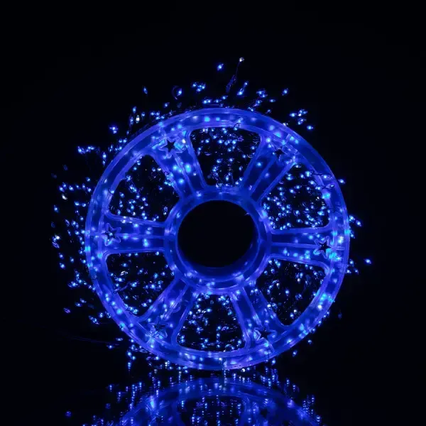 Новорічна гірлянда кімнатна роса Хвойна лапа 50 м  1500 LED зелений провід Синє сяйво D1500L50MGBL (D1500L50MGBL) - зображення 5