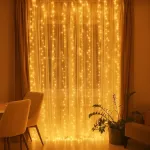 Новорічна гірлянда кімнатна штора роса Хвойна лапа 3х3 м 600 LED Жовте світло D600LED3MY (D600LED3MY)