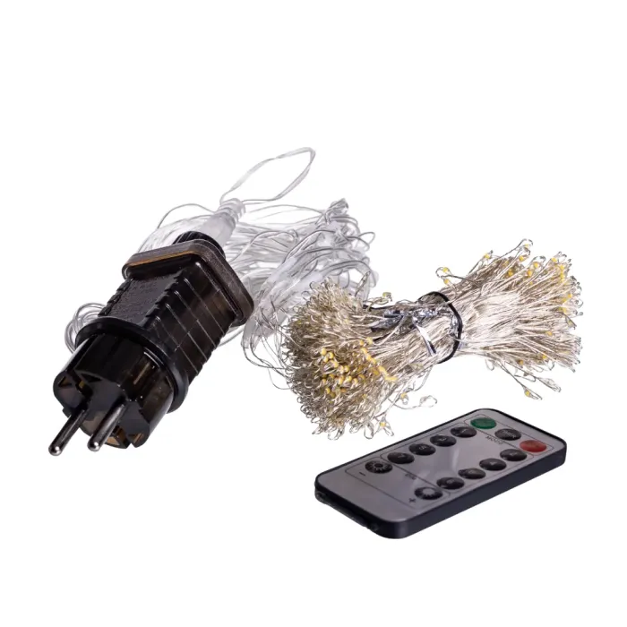 Новорічна гірлянда кімнатна штора роса Хвойна лапа 3х3 м 600 LED Жовте світло D600LED3MY (D600LED3MY) - изображение 2