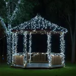 Новорічна гірлянда вулична 100 м 1000 LED із сонячною батареєю 8 режимів роботи чорний провід Біле світло SB1000L100MBW (SB1000L100MBW)