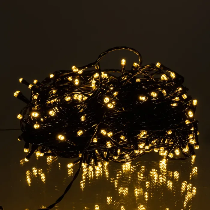 Новорічна гірлянда вулична 30 м 300 LED з сонячною батареєю чорний провід Жовтий SB300L30MBY (SB300L30MBY) - изображение 1