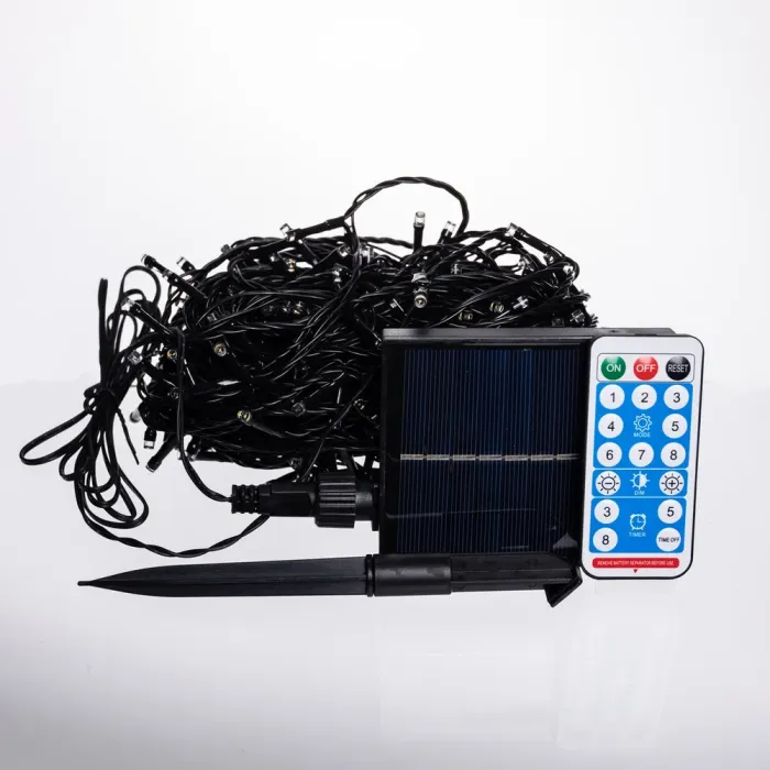 Новорічна гірлянда вулична 30 м 300 LED з сонячною батареєю чорний провід Жовтий SB300L30MBY (SB300L30MBY) - изображение 3