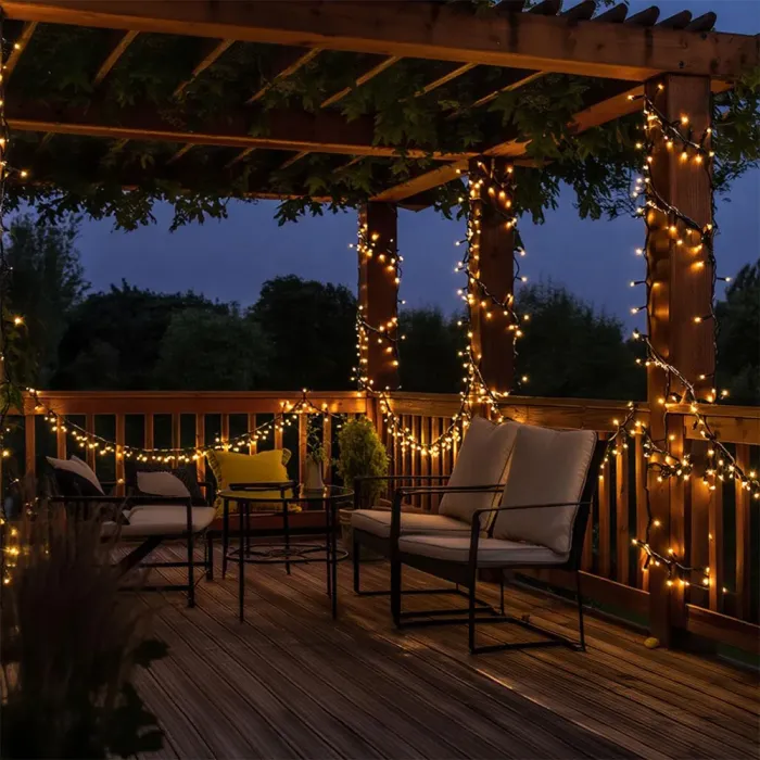 Новорічна гірлянда вулична 50 м 500 LED з сонячною батареєю чорний провід Жовтий SB500L50MBY (SB500L50MBY) - изображение 2