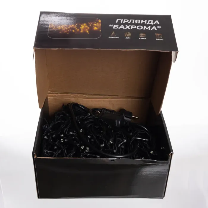 Новорічна гірлянда вулична Бахрома 36 м 600 LED чорний провід Білий 36МBW (36МBW) - изображение 4