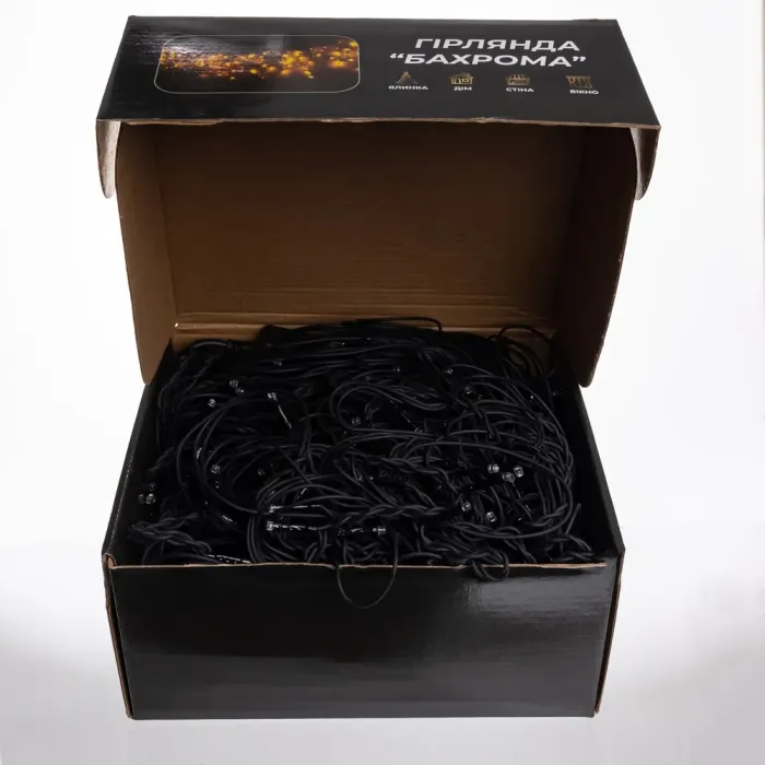 Новорічна гірлянда вулична Бахрома 36 м 600 LED чорний провід Мультиколор 36МBML (36МBML) - зображення 4