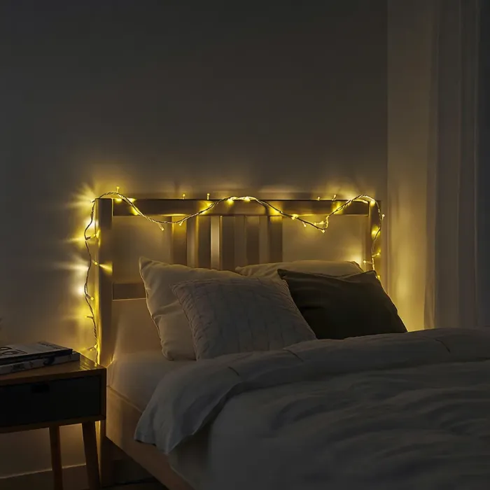 Новорічна кімнатна гірлянда нитка 6 м 50 LED білий провід Жовтий W50LED6MWY (W50LED6MWY) - зображення 1