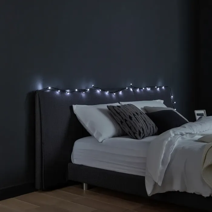 Новорічна кімнатна гірлянда нитка 6 м 50 LED чорний провід Білий W50LED6MBW (W50LED6MBW) - изображение 1