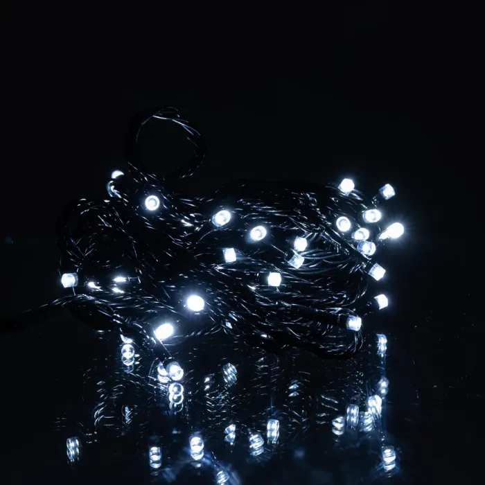 Новорічна кімнатна гірлянда нитка 6 м 50 LED чорний провід Білий W50LED6MBW (W50LED6MBW) - изображение 2