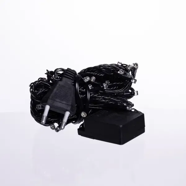 Новорічна кімнатна гірлянда нитка 6 м 50 LED чорний провід Білий W50LED6MBW (W50LED6MBW) - изображение 3