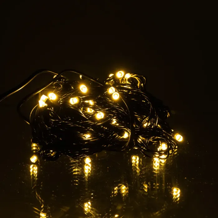 Новорічна кімнатна гірлянда нитка 6 м 50 LED чорний провід Жовтий W50LED6MBY (W50LED6MBY) - изображение 1