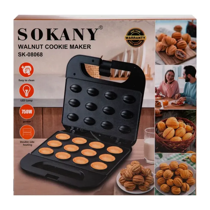 Sokany Бытовая электрическая орех для 6 орехов 750 Вт с антипригарным покрытием (SK-08068) - изображение 8