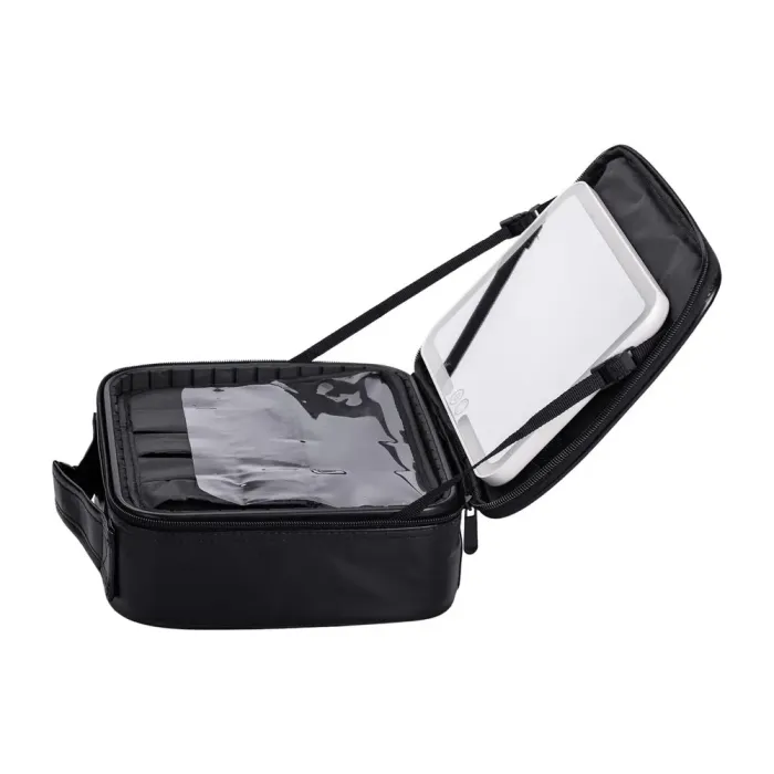 Органайзер косметичка з еко шкіри з дзеркалом та підсвічуванням 26×22×9 см (HP-10-2AB) - зображення 6