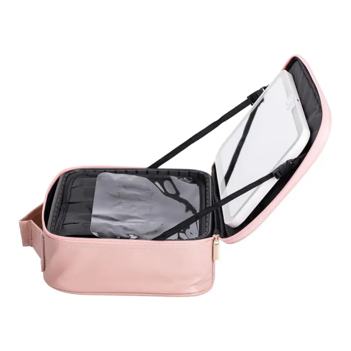 Органайзер косметичка з еко шкіри з дзеркалом та підсвічуванням 26×22×9 см (HP-10-2AP) - зображення 6