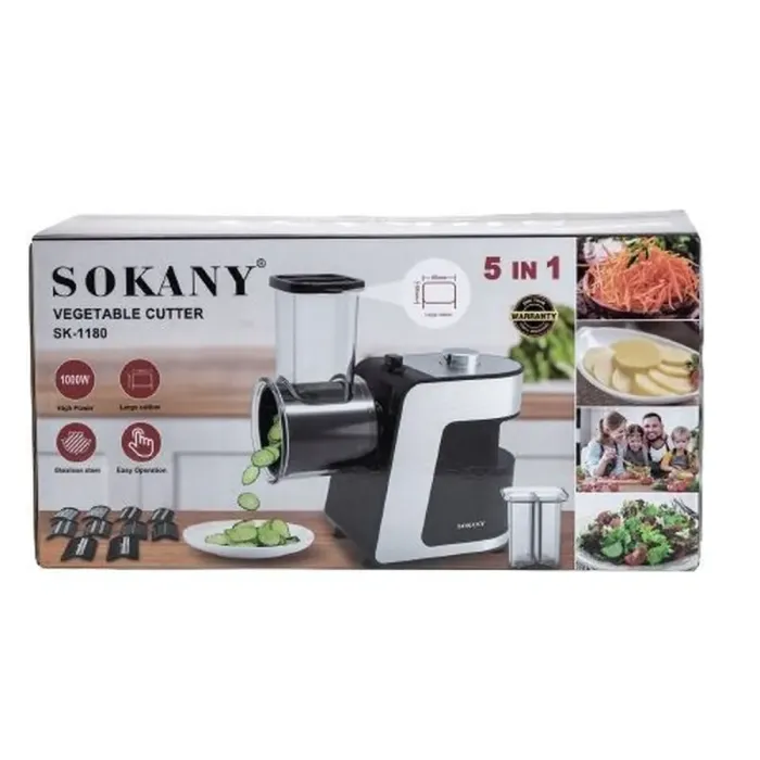Овощерезка Sokany электрическая 5 в 1 многофункциональная универсальная электроовочерезка с насадками (SK-1180) - изображение 10