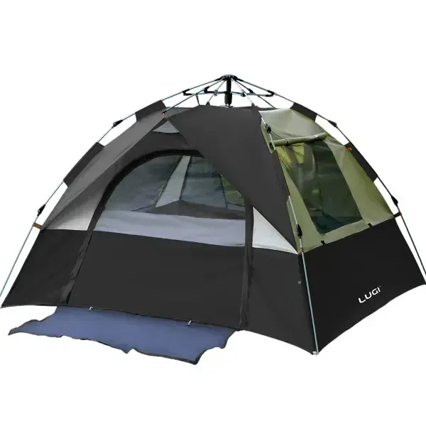 Намет автоматичний тримісний 2 на 2 (м) кемпінговий туристичний LU-016B Чорний (LU-016B) - изображение 1