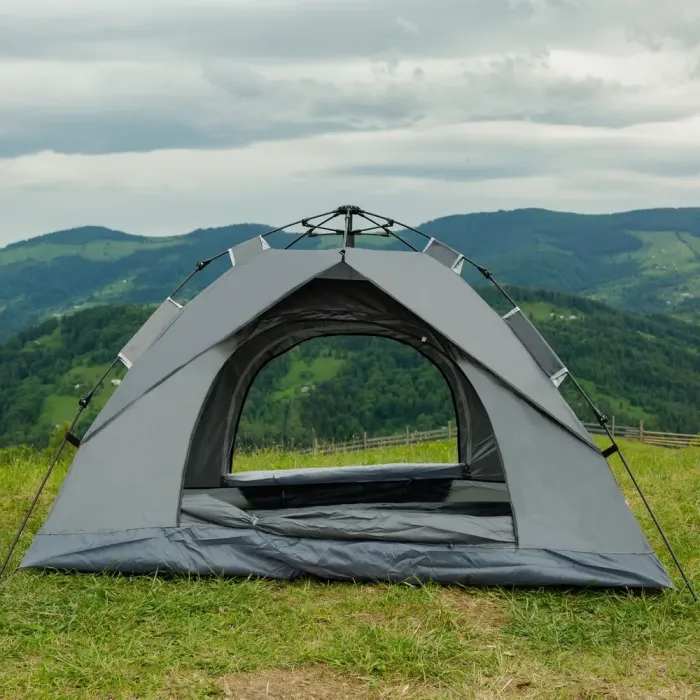 Намет для кемпінгу автоматичний 2 місний туристичний для риболовлі з москітною сіткою тримісний (LU002G) - зображення 1
