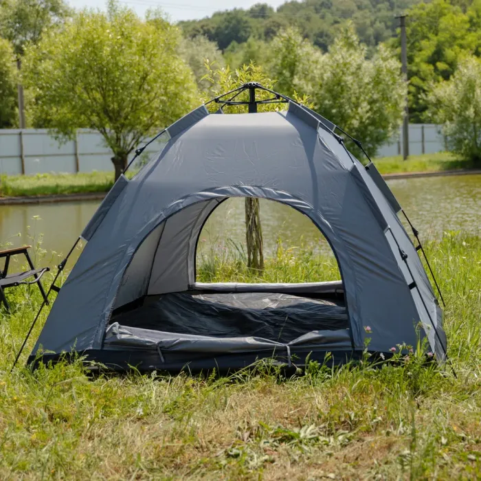 Намет кемпінговий 2 на 2 метри автоматичний для риболовлі походу туристичний LU-019G Сірий (LU-019G) - изображение 2