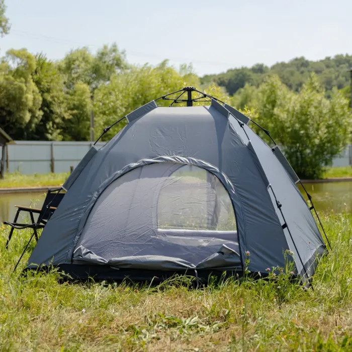 Намет кемпінговий 2 на 2 метри автоматичний для риболовлі походу туристичний LU-019G Сірий (LU-019G) - изображение 3