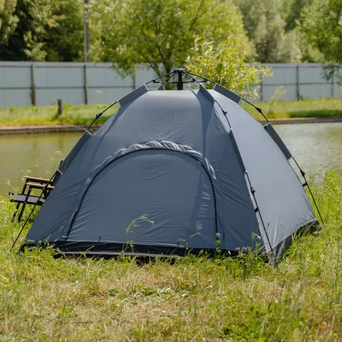 Намет кемпінговий 2 на 2 метри автоматичний для риболовлі походу туристичний LU-019G Сірий (LU-019G) - изображение 4