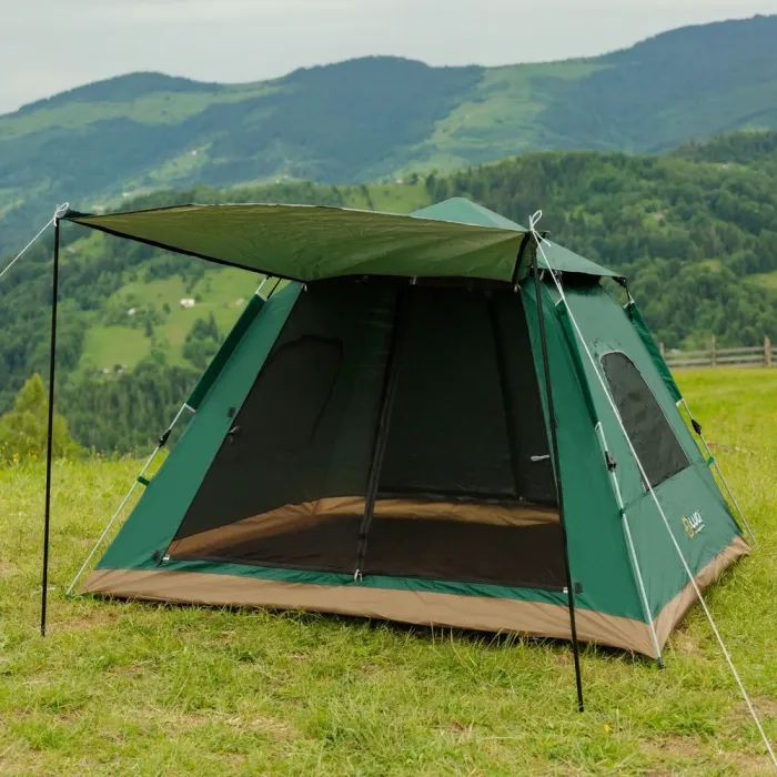 Намет кемпінговий 2х місний з тентом автоматичний для туризму для риболовлі для походу для пляжу літній (LU005GR) - зображення 1