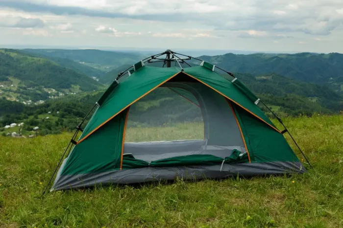 Намет кемпінговий автоматичний 2 місний туристичний для риболовлі з москітною сіткою легка літня (LU002GR) - зображення 1