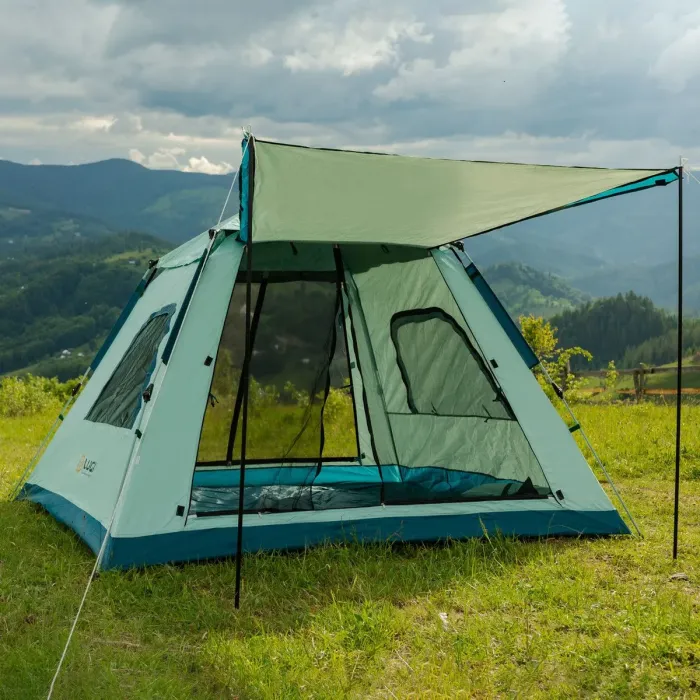 Намет кемпінговий тримісний з тентом автоматичний для туризму для риболовлі для походу для пляжу літній (LU005BL) - зображення 2