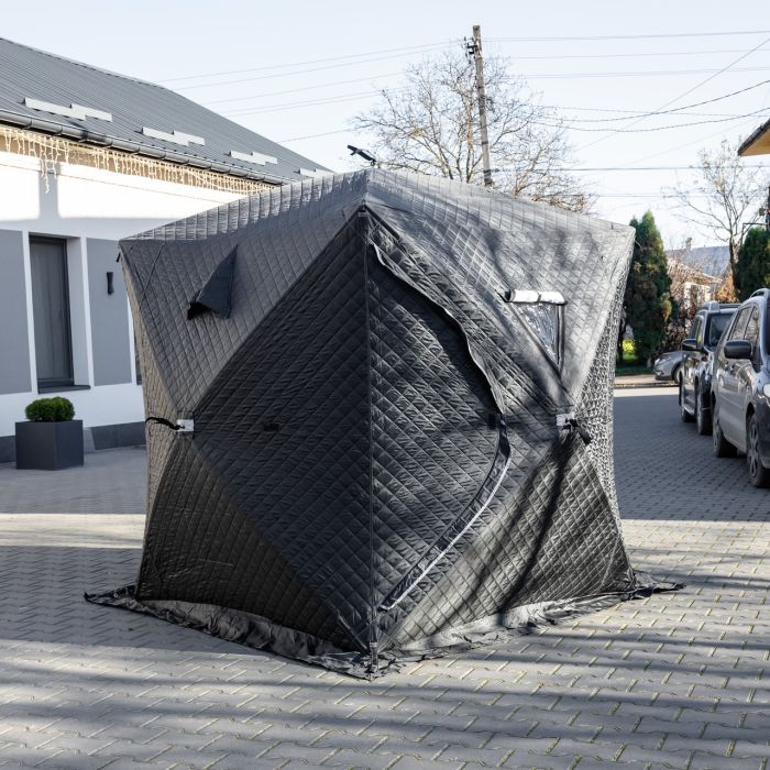 Намет зимовий утеплений "куб" (3-місний 210х210х210), Зимовий намет для рибалки туризму кемпінгу та подорожей Чорний LU-BD18B (LU-BD18B) - изображение 1