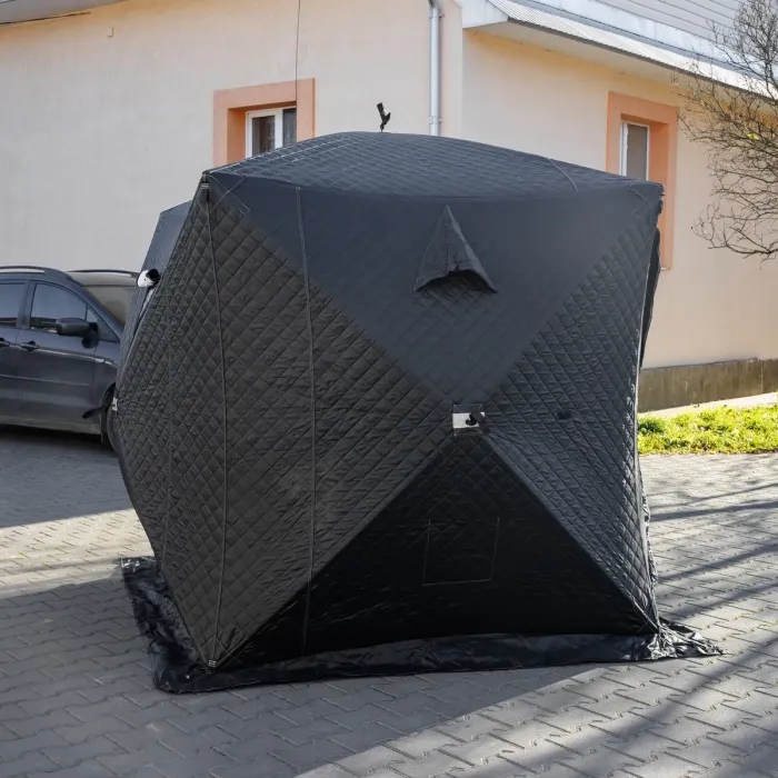 Намет зимовий утеплений "куб" (3-місний 210х210х210), Зимовий намет для рибалки туризму кемпінгу та подорожей Чорний LU-BD18B (LU-BD18B) - зображення 3