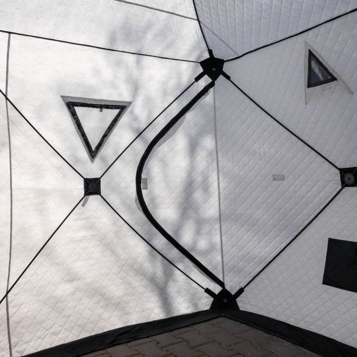 Намет зимовий утеплений "куб" (3-місний 210х210х210), Зимовий намет для рибалки туризму кемпінгу та подорожей Сірий LU-BD18G (LU-BD18G) - изображение 3