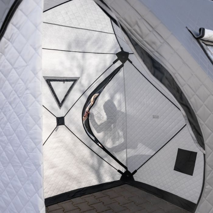 Намет зимовий утеплений "куб" (3-місний 210х210х210), Зимовий намет для рибалки туризму кемпінгу та подорожей Сірий LU-BD18G (LU-BD18G) - изображение 5