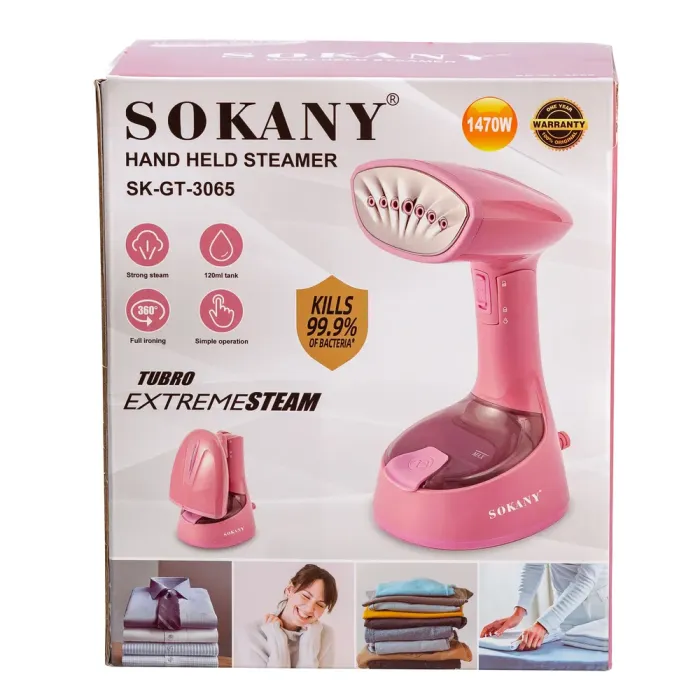 Паровий відпарювач для одягу вертикальний зі щіткою SOKANY парогенератор домашній для прасування 1300 Вт Lugi (SKGT3065P) - изображение 8