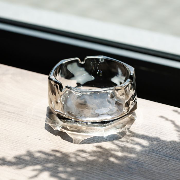 Попільничка скляна Diamond Faceted 12 см, сірий Yiwu HP-34-79 (HP-34-79) - изображение 2
