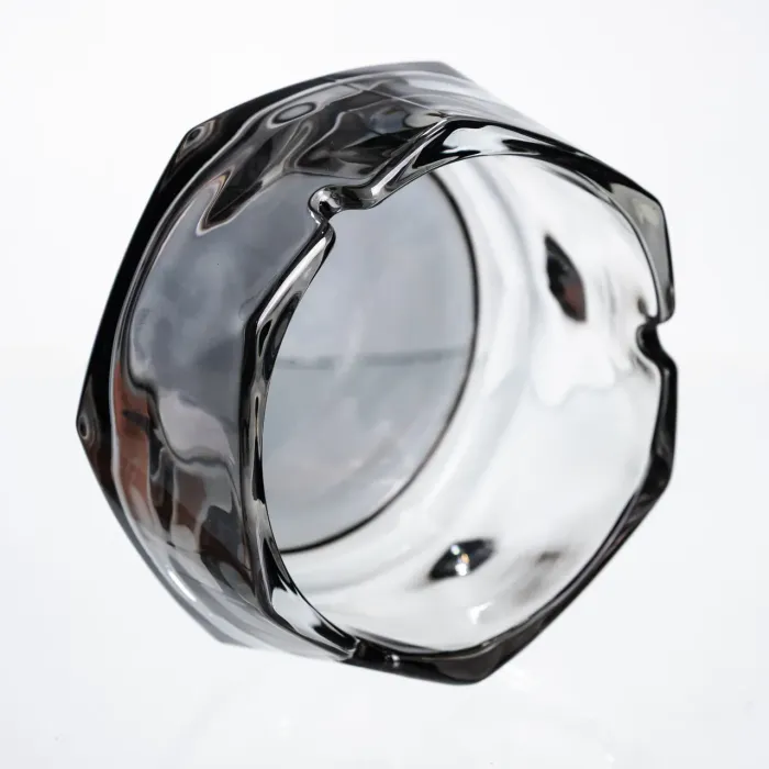 Попільничка скляна Diamond Faceted 12 см, сірий Yiwu HP-34-79 (HP-34-79) - изображение 3