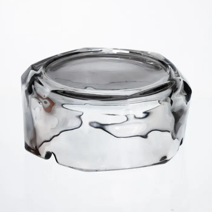Попільничка скляна Diamond Faceted 12 см, сірий Yiwu HP-34-79 (HP-34-79) - изображение 4
