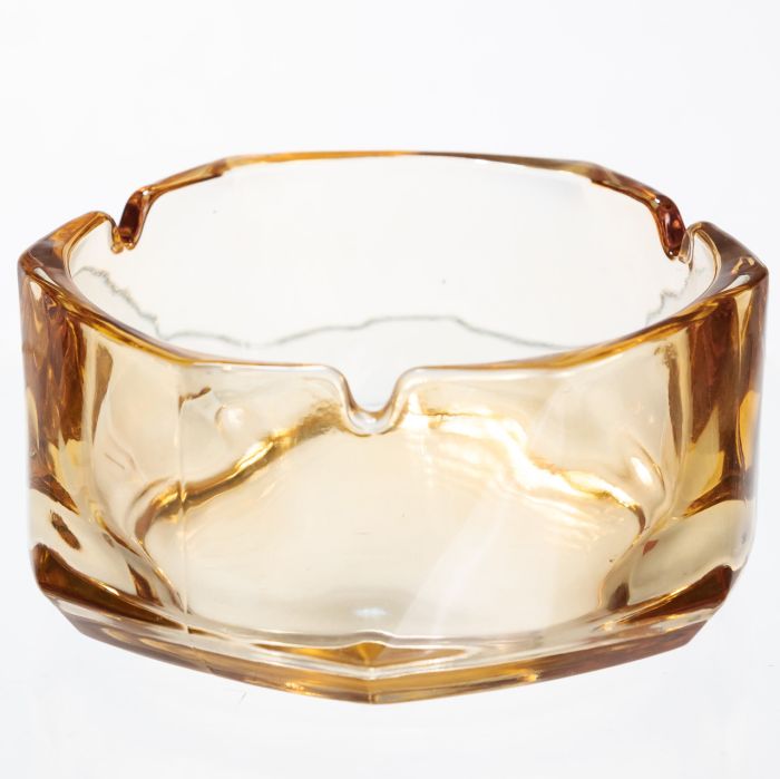 Попільничка скляна Diamond Faceted 12 см, золотистий Yiwu HP-34-78 (HP-34-78) - изображение 1