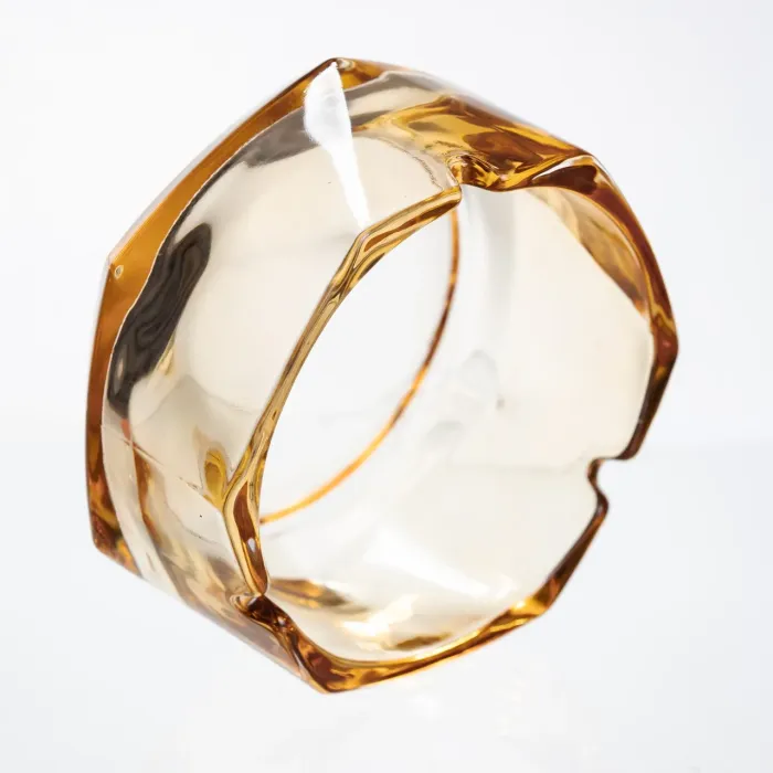 Попільничка скляна Diamond Faceted 12 см, золотистий Yiwu HP-34-78 (HP-34-78) - изображение 3