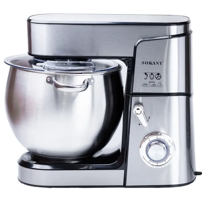 Миксер планетарный 2000 Вт с чашей из нержавейки 13 л 6 режимов скорости 3 насадки Sokany SK-624 (SC624) - изображение 19