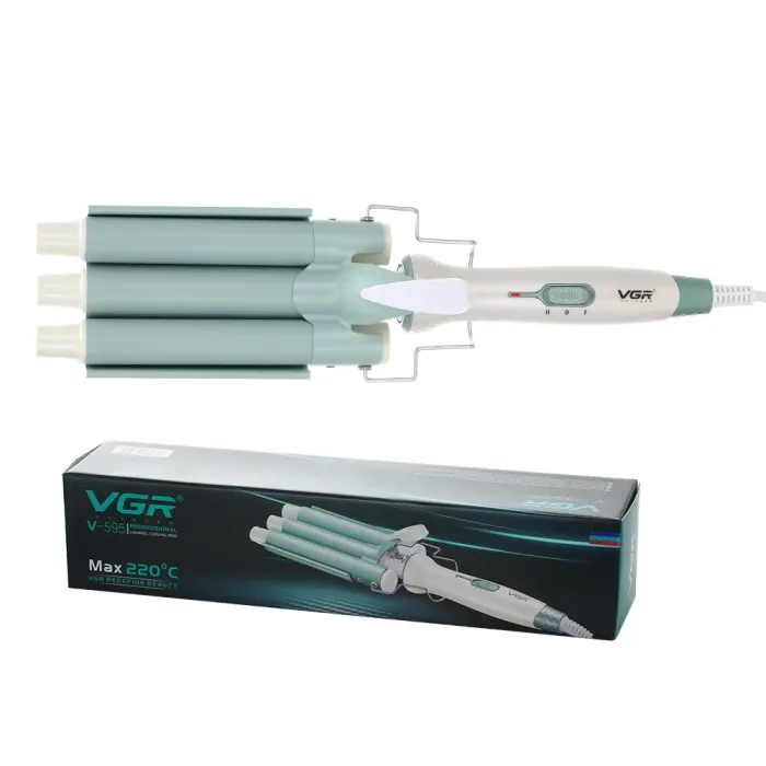 Плойка для волосся потрійна з регулятором температури керамічна VGR HP-V-595 (HP-V-595) - изображение 10