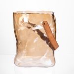 Подарункова скляна ваза сумочка з ручкою 18×9×25 (см) декоративна ваза 2.8 (л) для квітів Коричневий HP-19-157-1 (HP-19-157-1)