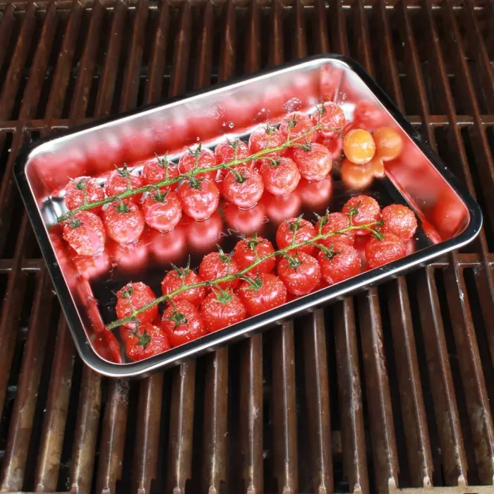 Піддон з нержавіючої сталі для гриля SANTOS, малий, 26,9 х 4 х 20,9 см 899416 - изображение 2