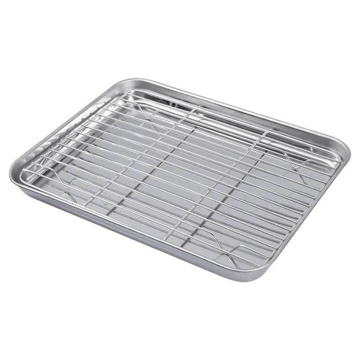 Піддон з нержавіючої сталі з решіткою 31,5 x 2,8 x 24,5 см GRILLI 777628 - зображення 2