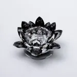 Підсвічник лотос скляний на одну свічку 11×11×6 см декоративний Сірий (HP-4-92)