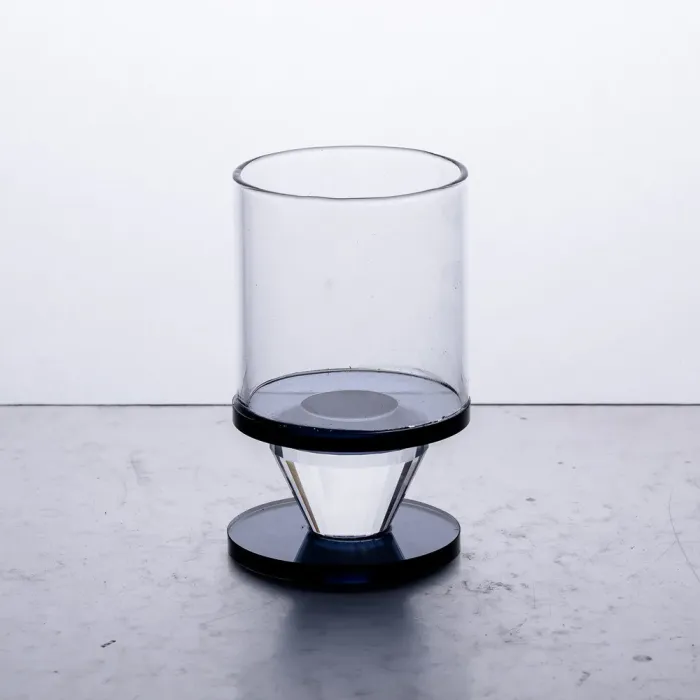 Підсвічник скляний 6×10 см на одну свічку підсвічник келих на ніжці декоративний Сірий (HP-4-19S) - изображение 1