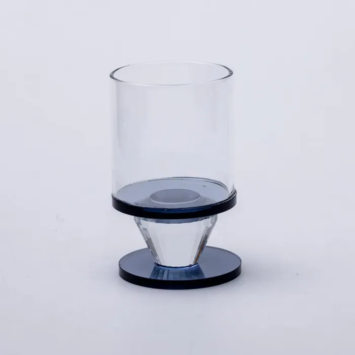 Підсвічник скляний 6×10 см на одну свічку підсвічник келих на ніжці декоративний Сірий (HP-4-19S) - изображение 2