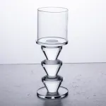 Підсвічник скляний 6×16.5 см на одну свічку підсвічник келих на ніжці декоративний прозорий (HP-4-29L)