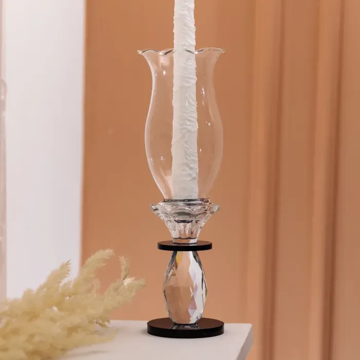 Підсвічник скляний 7×25.5 см підсвічник декоративний келих на ніжці (HP-4-1S) - зображення 4