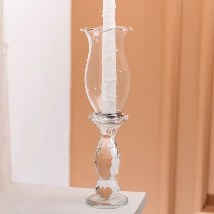 Підсвічник скляний 7×27.5 см підсвічник декоративний келих на ніжці HP-4-4S (HP-4-4S) - изображение 4