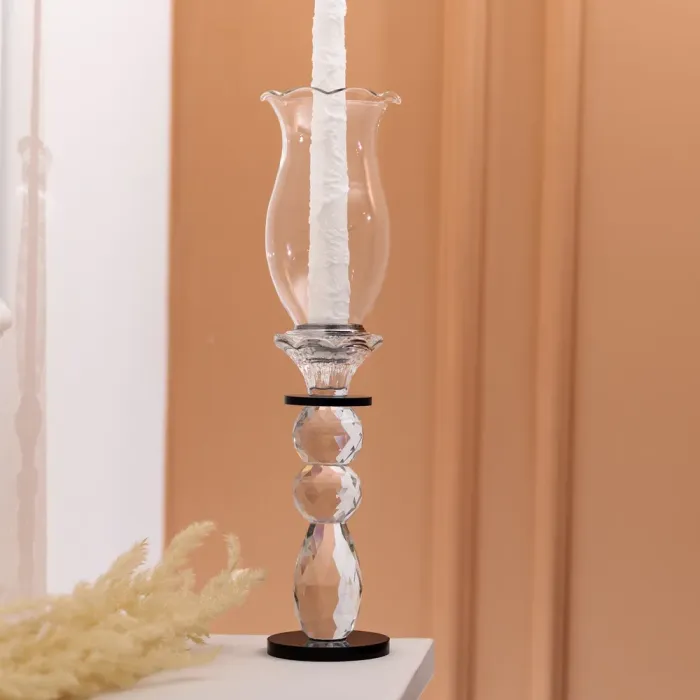 Підсвічник скляний 7×32 см підсвічник декоративний келих на ніжці (HP-4-3L) - изображение 5